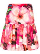 Msgm Floral Print Pleated Skirt - Pink