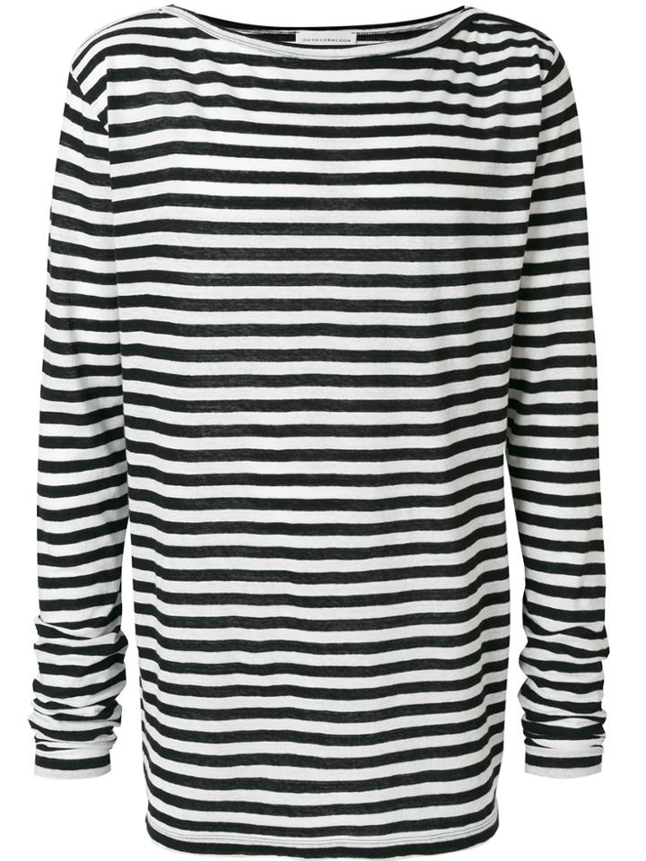 Faith Connexion Striped Long Sleeve T-shirt - Black