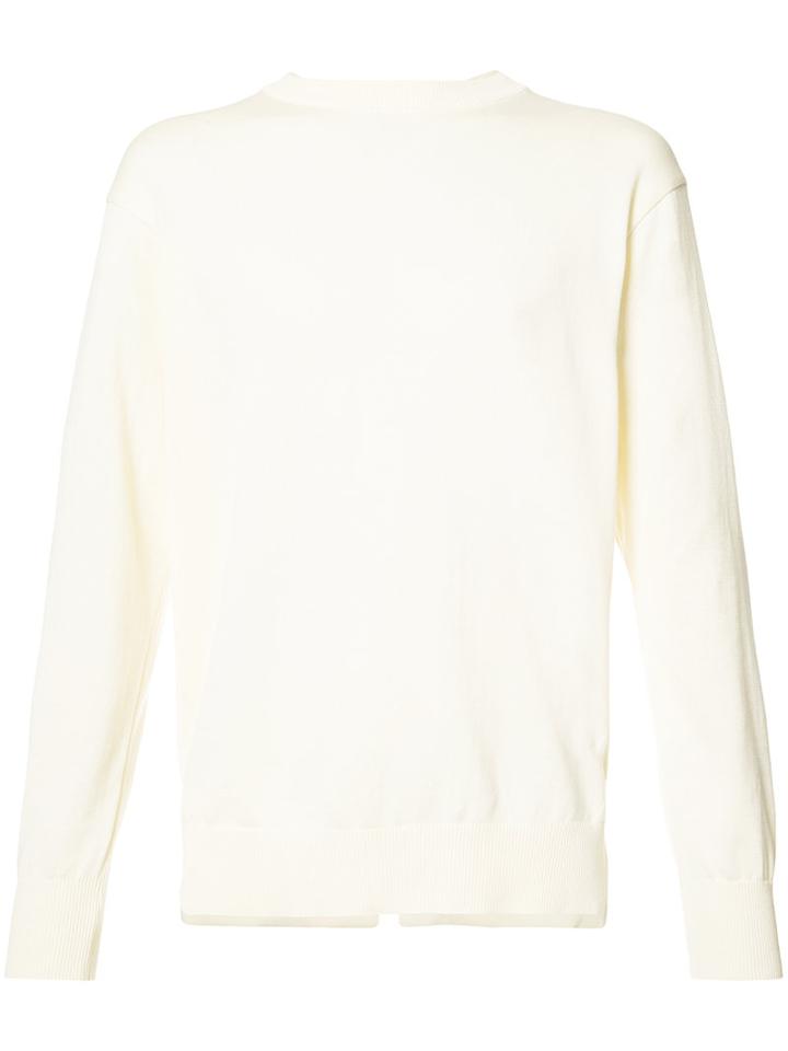 Ikiji - Slit Tail Jumper - Men - Cotton - M, White, Cotton