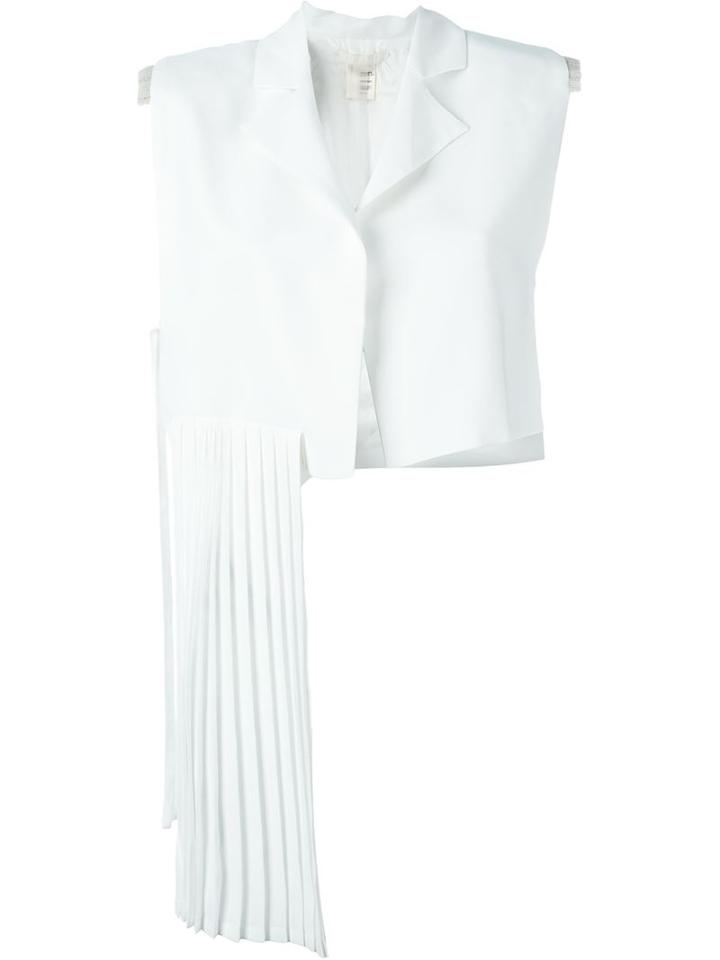 Off-white Cropped Waistcoat, Women's, Size: Small, White, Viscose