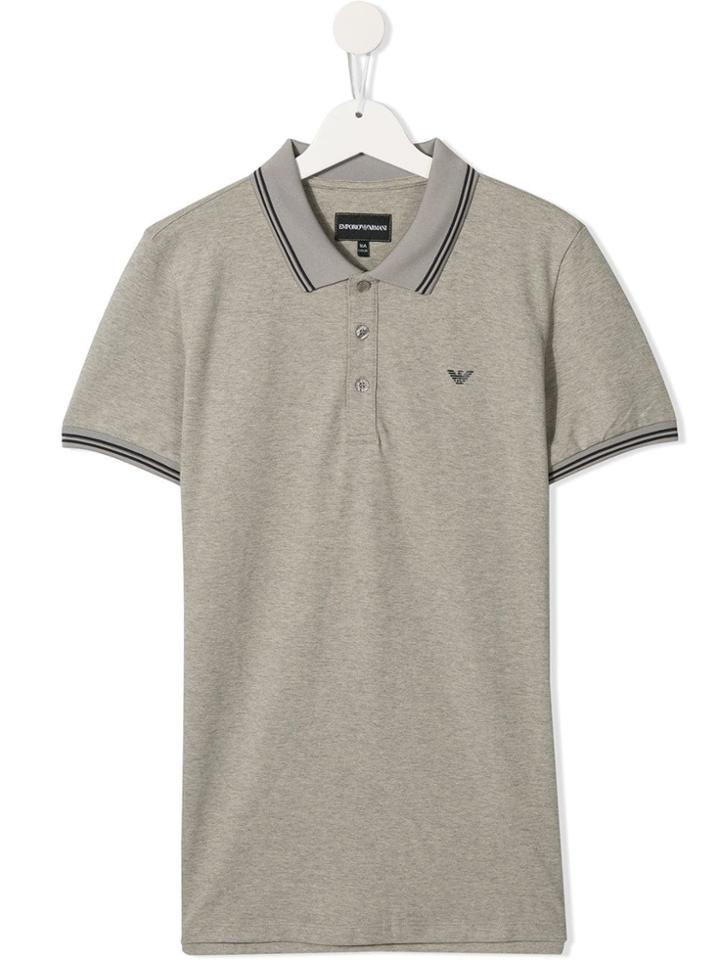 Emporio Armani Kids Teen Logo Polo Shirt - Grey