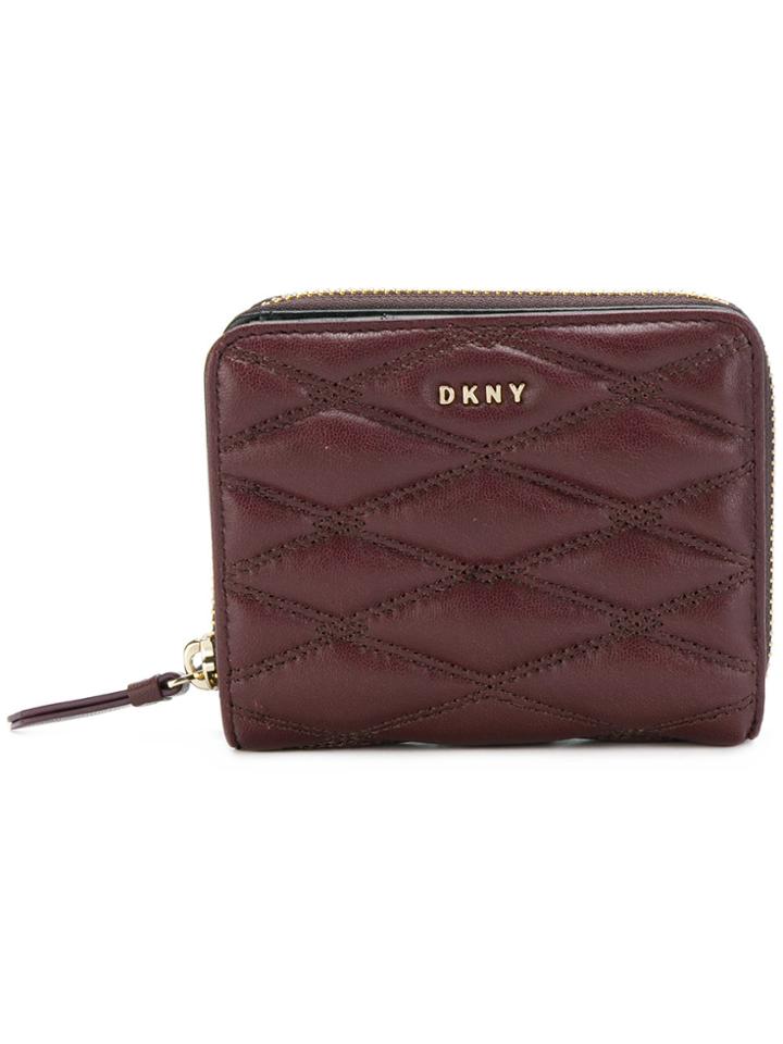Dkny Quilted Pinstripe Carryall Wallet - Red