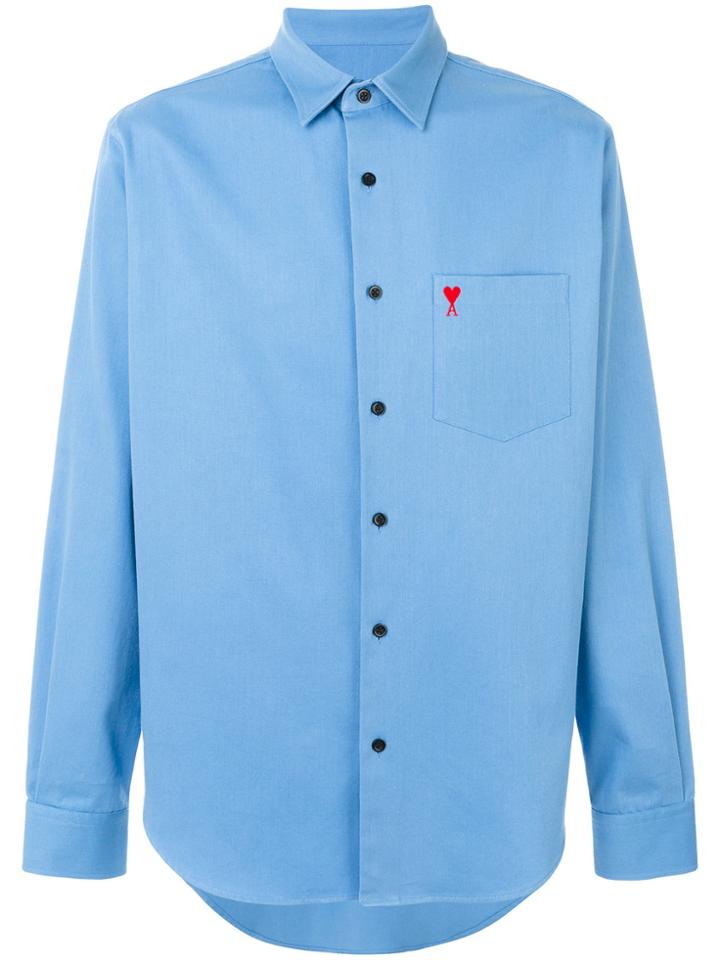 Ami Alexandre Mattiussi Ami De Coeur Wide Shirt - Blue