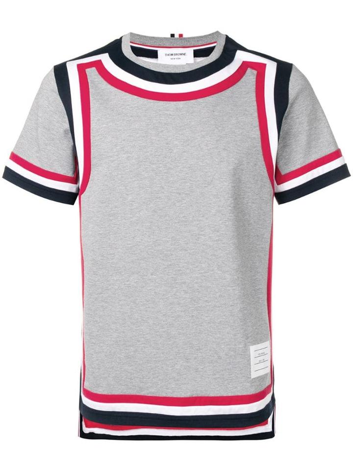 Thom Browne Rwb Frame Jersey Tee - Grey