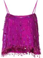 Ashish Sequin Dangles Camisole - Pink & Purple