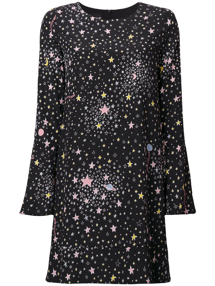 Boutique Moschino Stars Print Longsleeved Dress - Black