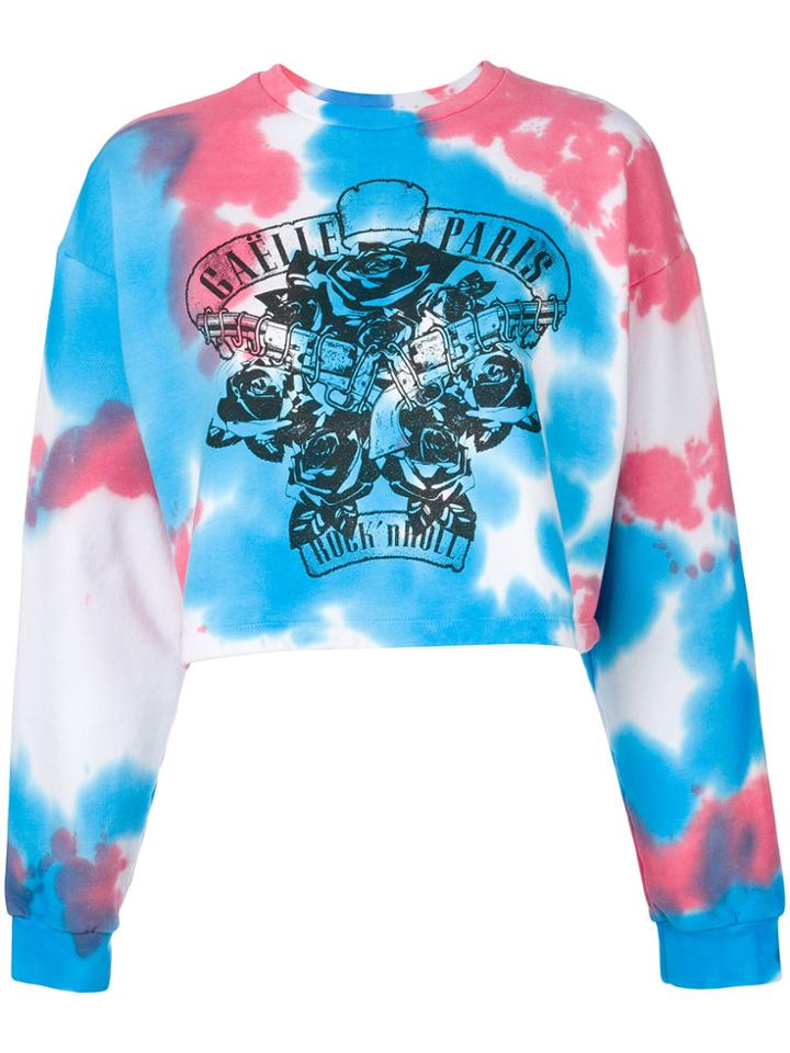 Gaelle Bonheur Tie-dye Graphic Sweatshirt - White