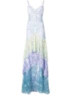 Peter Pilotto Tiered Floral Lace Gown - Blue