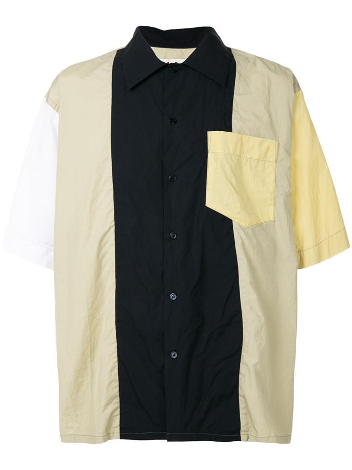 Marni Short Sleeved Paneled Shirt - Multicolour