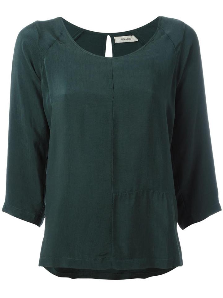 Humanoid Raglan Sleeve Blouse, Women's, Size: Large, Green, Cupro/viscose