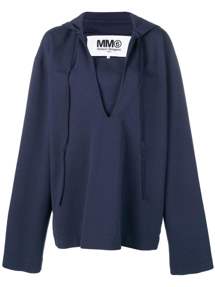 Mm6 Maison Margiela Oversized Knitted Top - Blue
