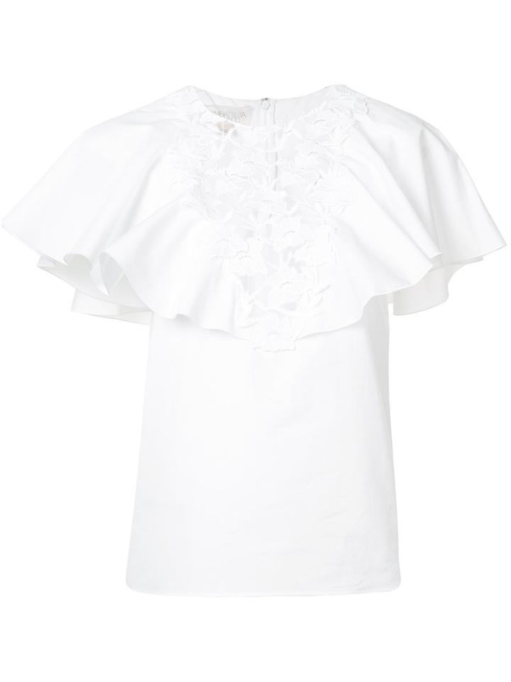 Giambattista Valli Ruffled T-shirt, Women's, Size: 48, White, Cotton