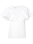 Giambattista Valli Ruffled T-shirt, Women's, Size: 48, White, Cotton