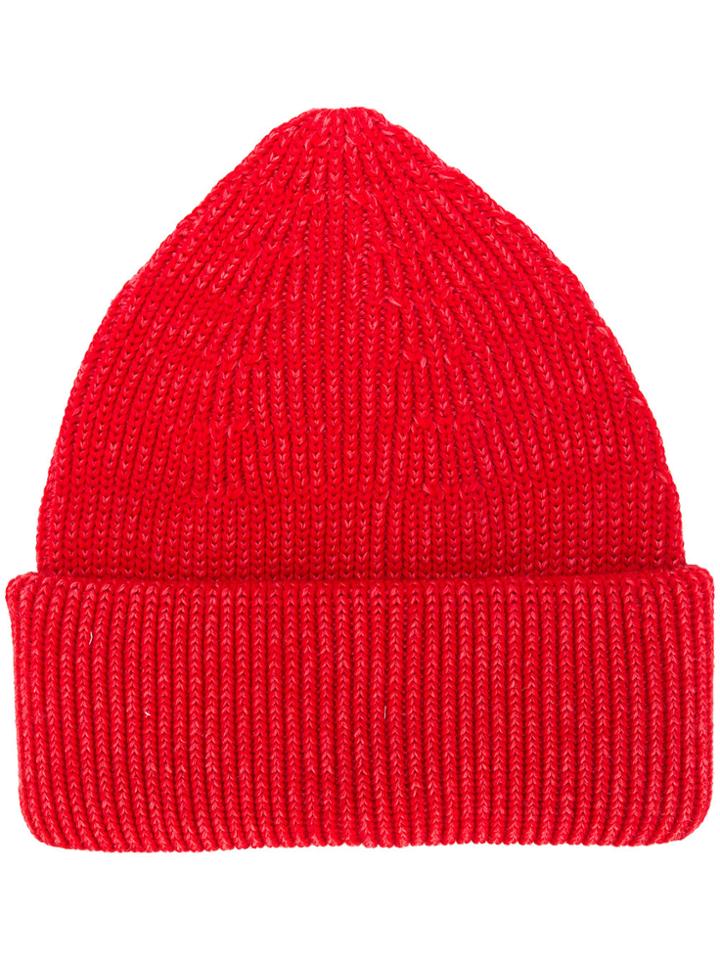 Roberto Collina Turned Up Hem Beanie - Red