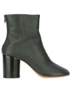 Maison Margiela Chunky Heel Ankle Boots, Women's, Size: 37, Green, Leather
