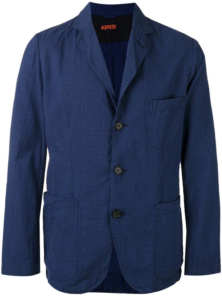 Aspesi - Seersucker Blazer - Men - Cotton - M, Blue, Cotton