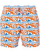 Capricode - Floral Print Swim Shorts - Men - Polyamide - M, Yellow/orange, Polyamide