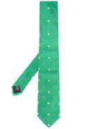 Fefè Flower Embroidered Tie - Green