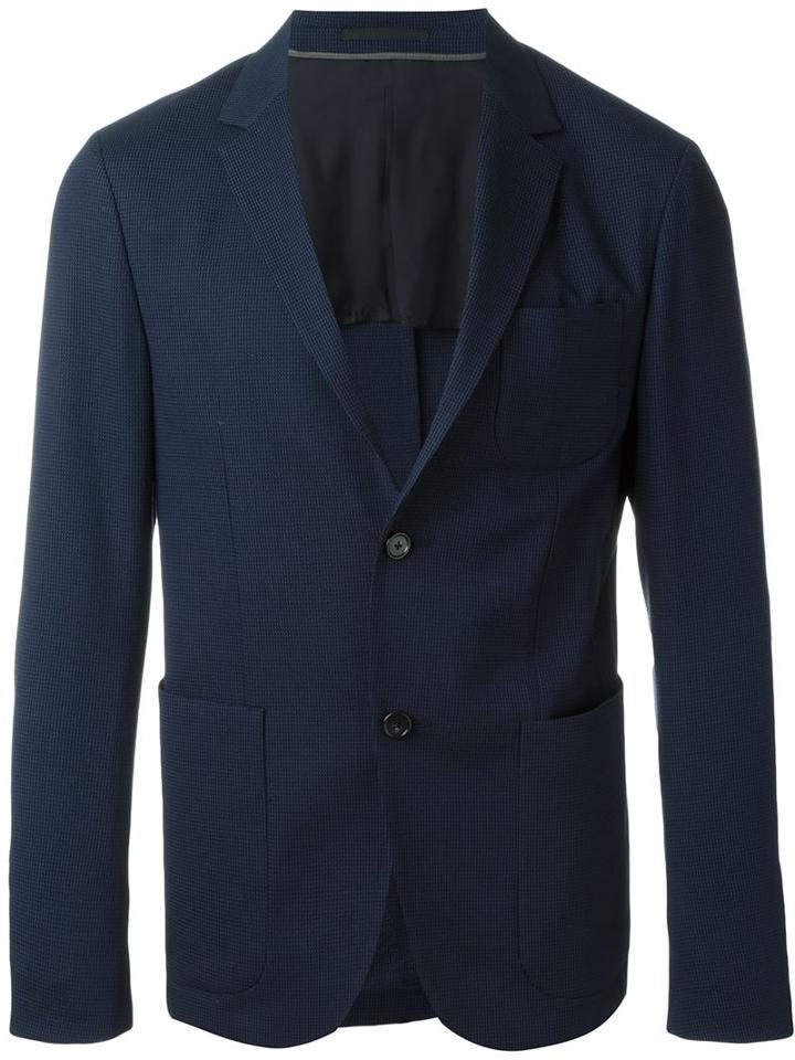 Z Zegna Textured Single Breasted Blazer