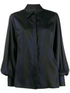 Erika Cavallini Zebra-print Balloon Sleeve Shirt - Black
