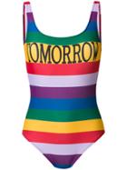 Alberta Ferretti Tomorrow Rainbow Stripe Swimsuit - Multicolour