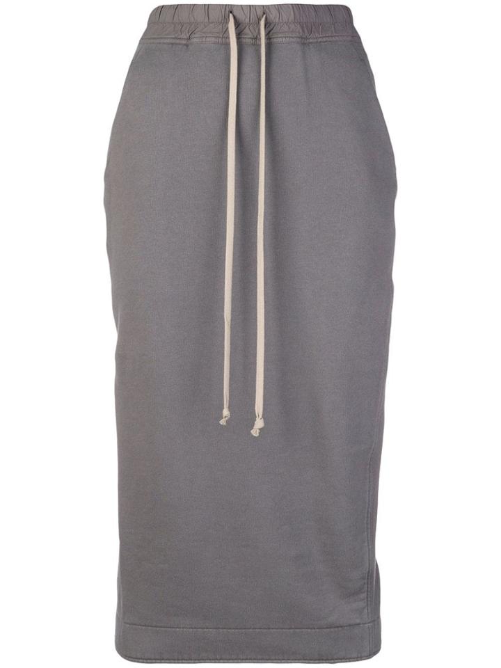 Rick Owens Drkshdw Drawstring Straight Skirt - Grey