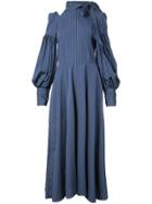 Jill Stuart Cold Shoulder Stripe Dress - Blue