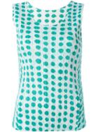 Pleats Please By Issey Miyake - Printed Pleated Tank - Women - Polyester - 3, White, Polyester