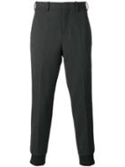 Neil Barrett Gathered Ankle Tailored Trousers, Men's, Size: 52, Grey, Polyester/virgin Wool/spandex/elastane/cotton