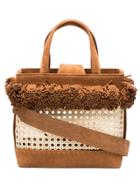 Mehry Mu Brown Fey Pom Pom Suede Basket Bag