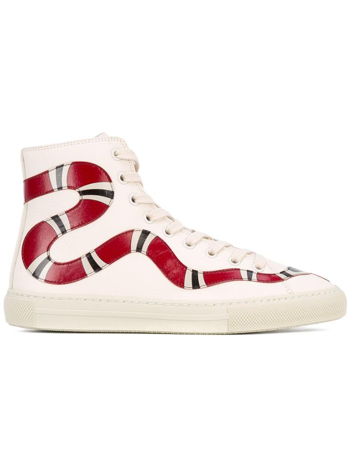 Gucci Kingsnake Motif Hi-top Sneakers - Nude & Neutrals