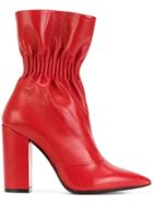 Msgm Elasticated Ankle Boots - Red