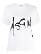 Msgm Spray Logo T-shirt - White