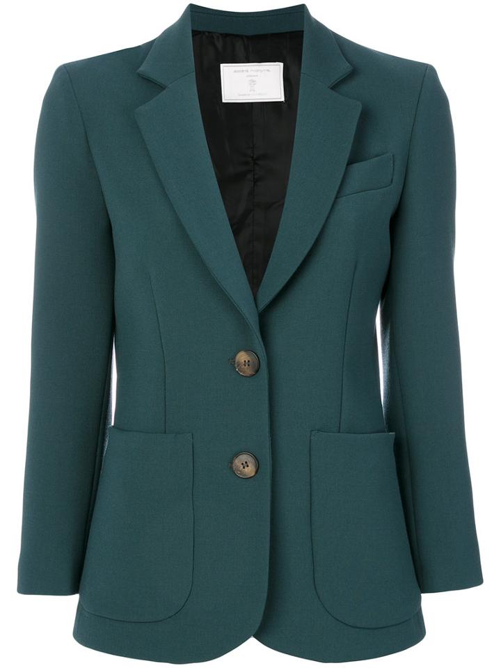 Société Anonyme - Patch Pocket Blazer - Women - Wool - 46, Green, Wool