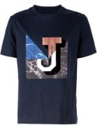 Juun.j Marble J Print T-shirt, Men's, Size: 44, Blue, Cotton