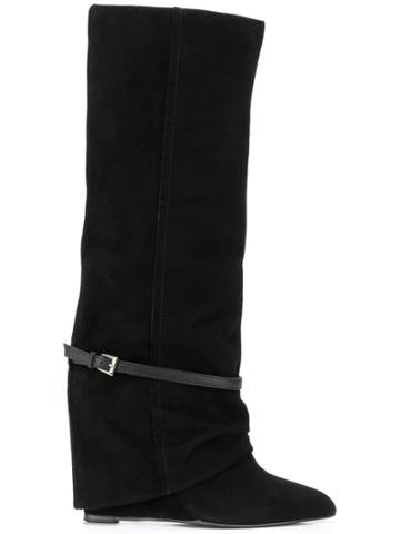 The Seller Calf Length Boots - Black