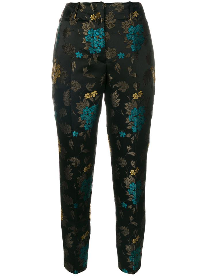 Incotex Floral Jacquard Trousers - Black