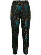 Incotex Floral Jacquard Trousers - Black