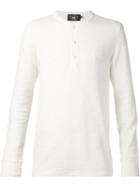 Rrl Ribbed Henley T-shirt, Men's, Size: Small, White, Cotton