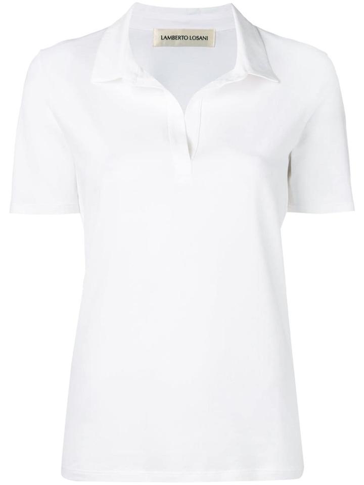 Lamberto Losani Plain Polo Shirt - White
