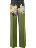 Dries Van Noten - Floral Print Poiret Trousers - Women - Spandex/elastane/viscose - 40, Women's, Black, Spandex/elastane/viscose