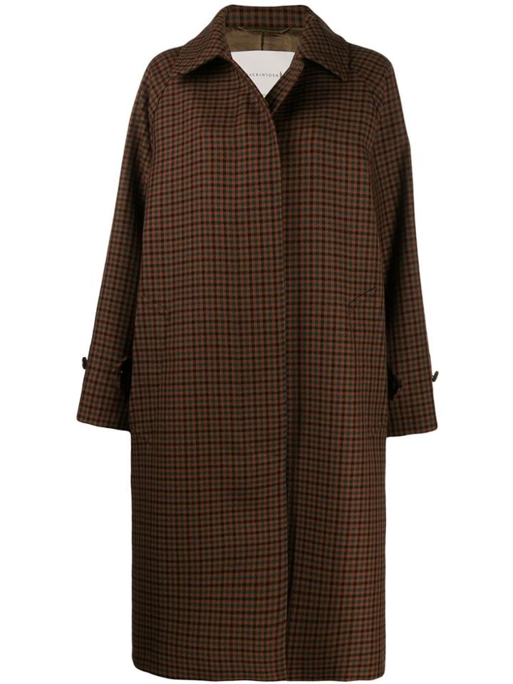 Mackintosh Blackridge Houndstooth-checked Coat - Brown