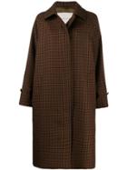 Mackintosh Blackridge Houndstooth-checked Coat - Brown
