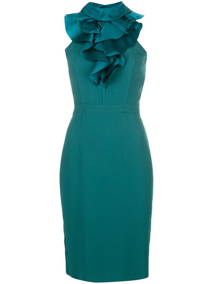 Dsquared2 Ruffle Trim Pencil Dress - Green