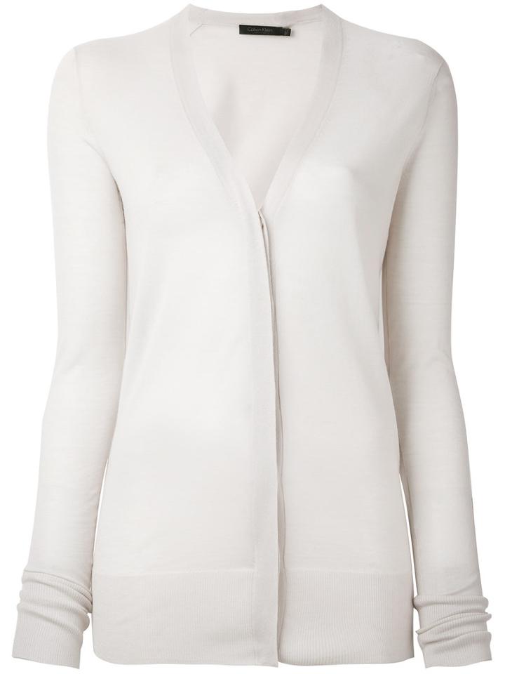 Calvin Klein Collection - Cashmere V-neck Cardigan - Women - Cashmere - S, Pink/purple, Cashmere