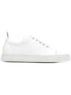 Thom Browne 4-bar Emboss Leather Trainer - White