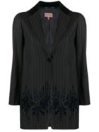 Romeo Gigli Pre-owned 1990's Pinstriped Straight Jacket - Grey