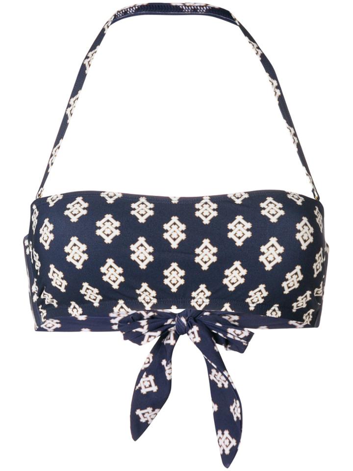 Tory Burch Diamond Print Bikini Top - Blue
