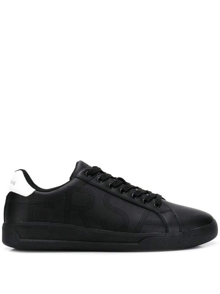 Versace Jeans Couture Dotted Logo Print Low-top Sneakers - Black
