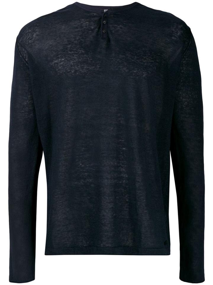 Karl Lagerfeld Button Detail Jumper - Blue